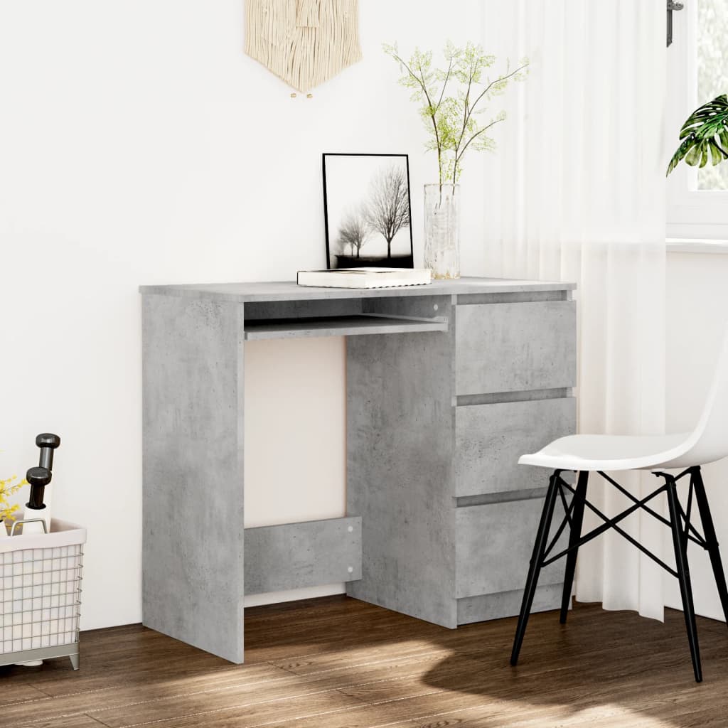Bureau Gris béton 90x45x76 cm Bois d’ingénierie Bureaux vidaXL   