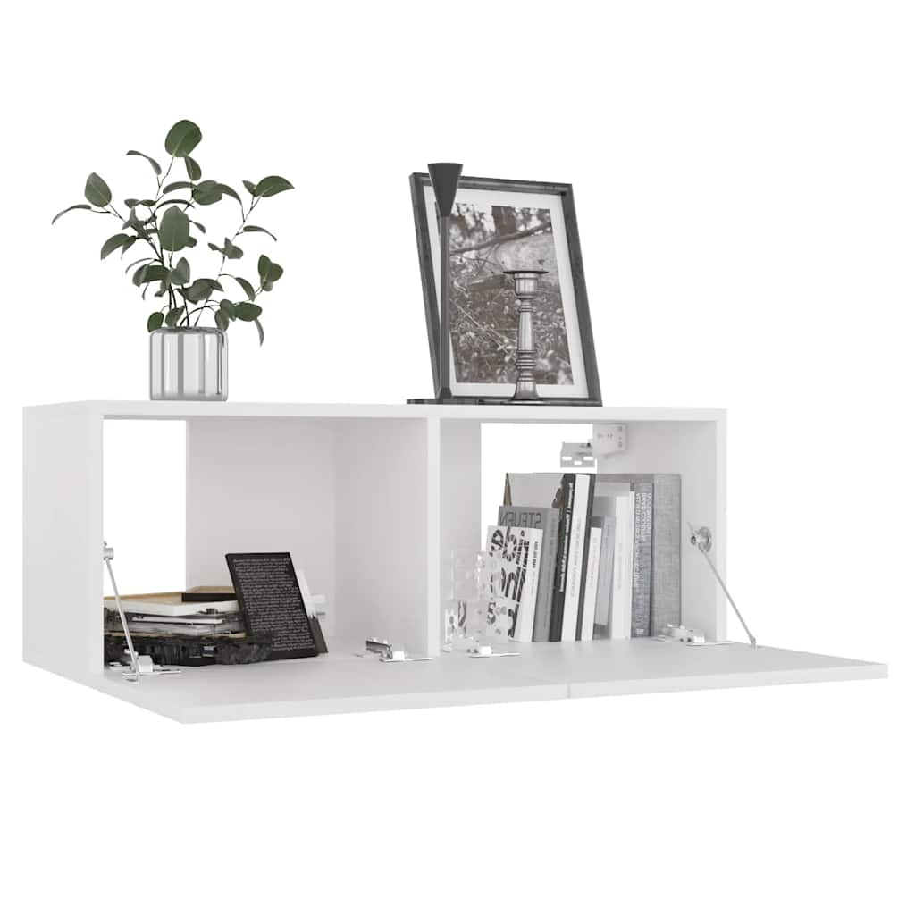 Meuble TV Blanc 80x30x30 cm Bois d'ingénierie - XIOS