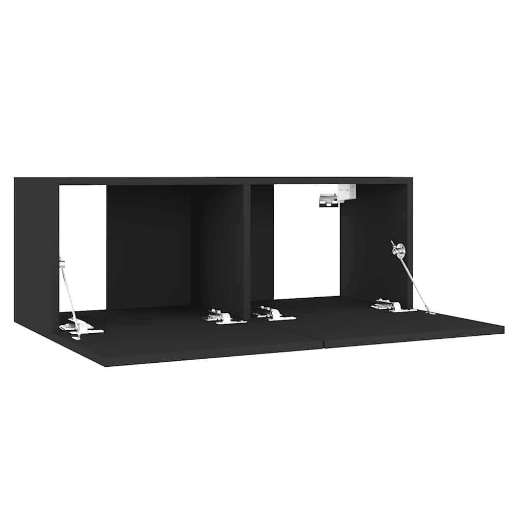 Meuble TV Noir 80x30x30 cm Bois d’ingénierie - XIOS
