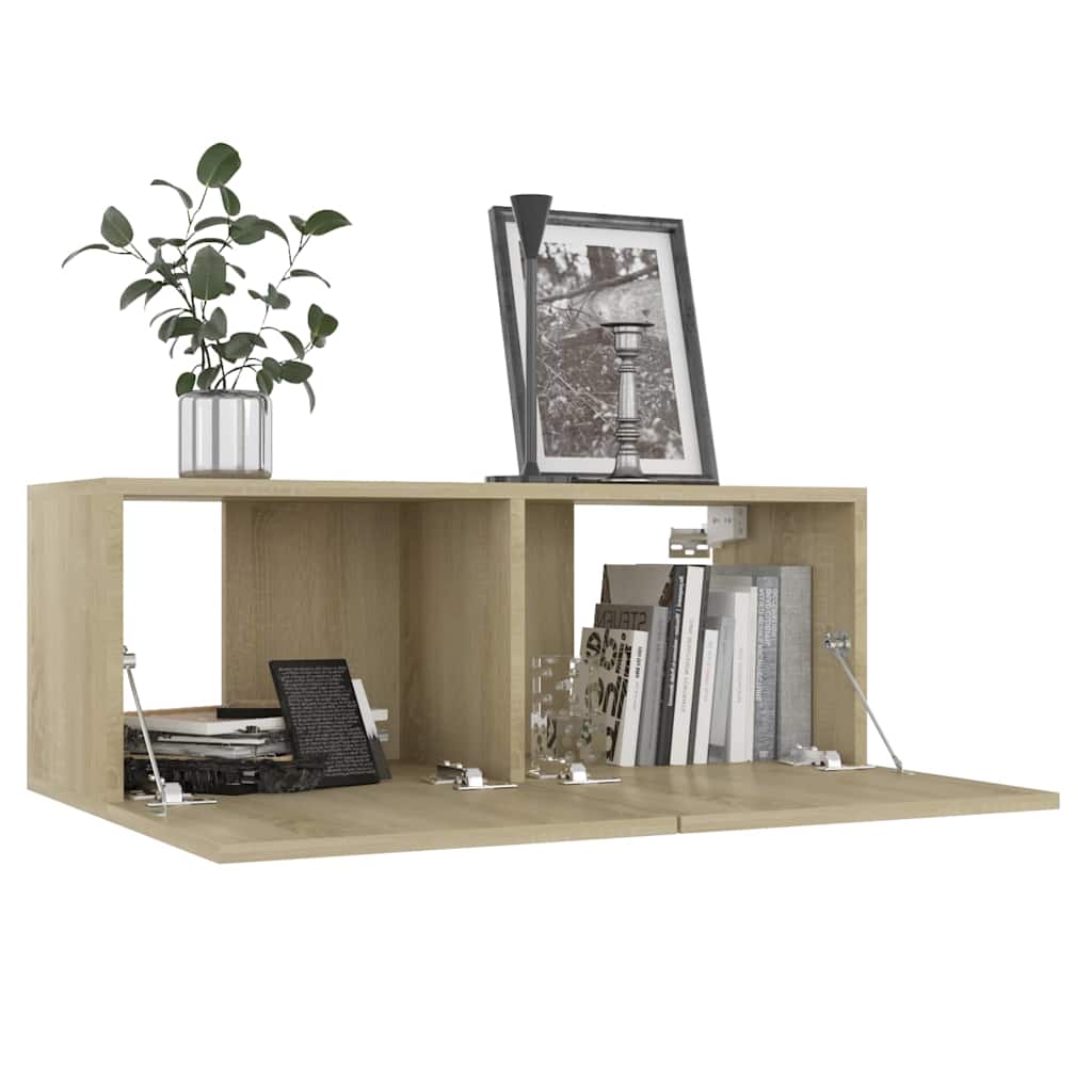 Meuble TV Chêne sonoma 80x30x30 cm Bois d’ingénierie - XIOS