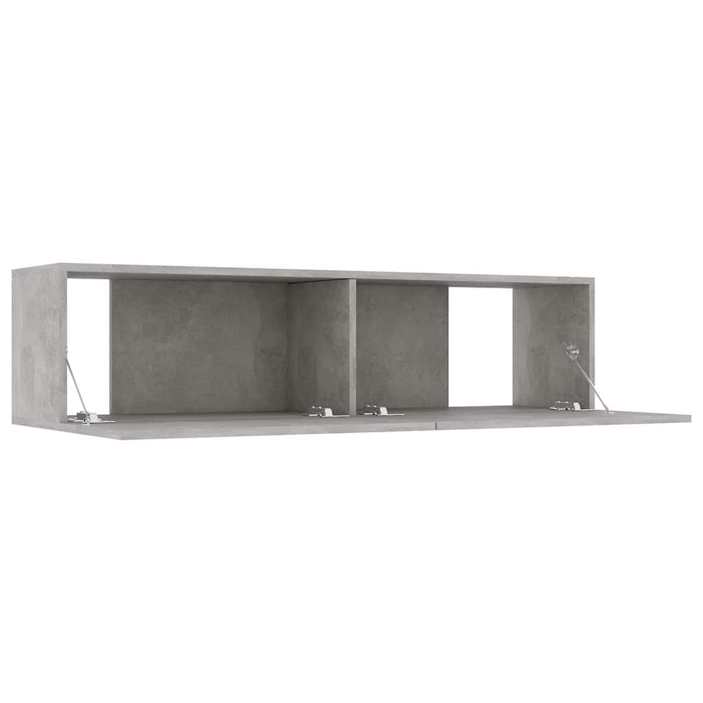 Meuble TV Gris béton 120x30x30 cm Bois d’ingénierie - XIOS