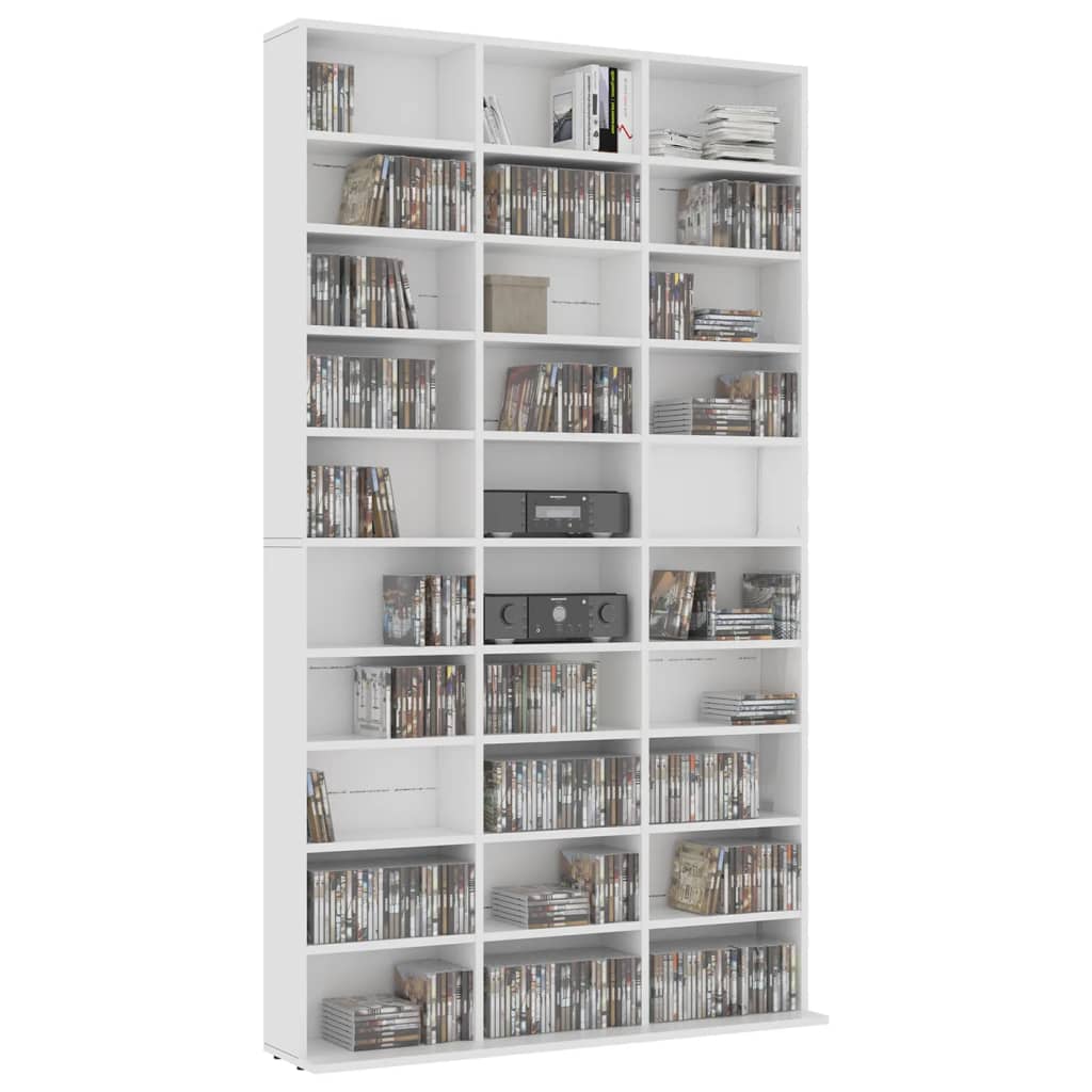 Armoire à CD Blanc 102x16x177,5 cm Bois d'ingénierie - XIOS
