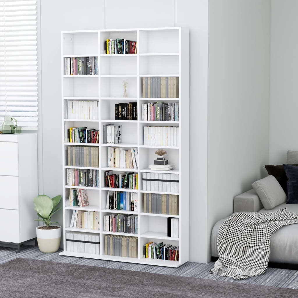 Armoire à CD Blanc 102x16x177,5 cm Bois d'ingénierie - XIOS