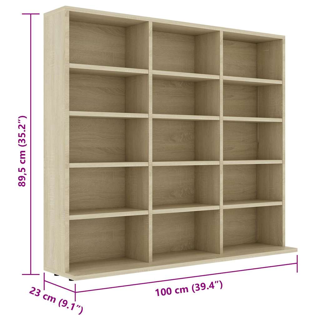 Armoire à CD Chêne sonoma 100x23x89,5 cm Bois d’ingénierie - XIOS