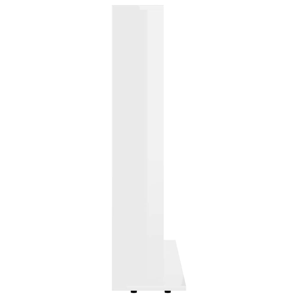 Armoire à CD Blanc brillant 100x23x89,5 cm Bois d’ingénierie - XIOS
