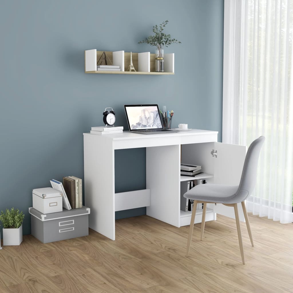 Bureau Blanc 100x50x76 cm Bois d'ingénierie Bureaux vidaXL