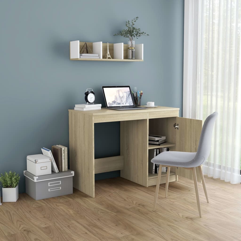 Bureau Chêne sonoma 100x50x76 cm Bois d’ingénierie Bureaux vidaXL