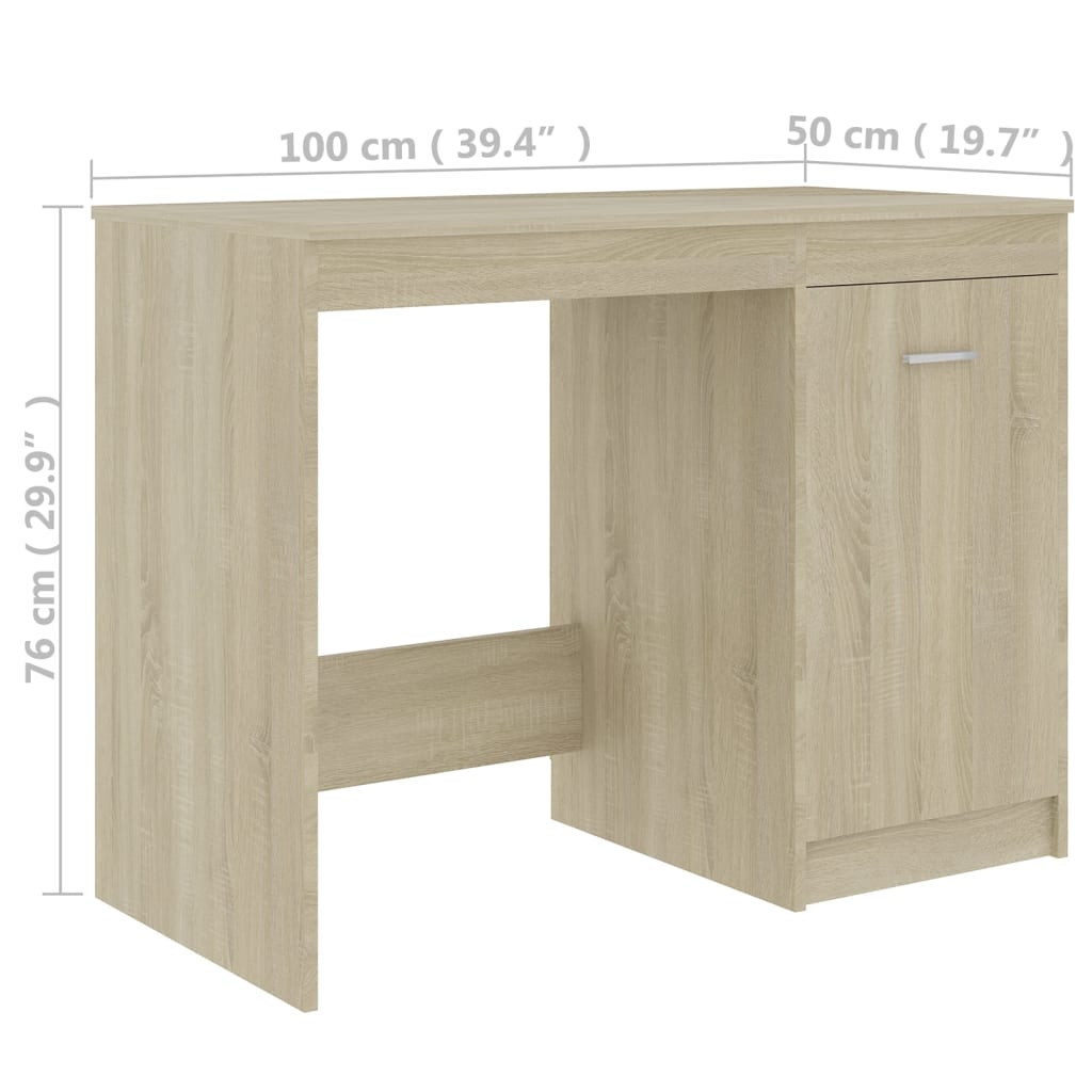 Bureau Chêne sonoma 100x50x76 cm Bois d’ingénierie Bureaux vidaXL