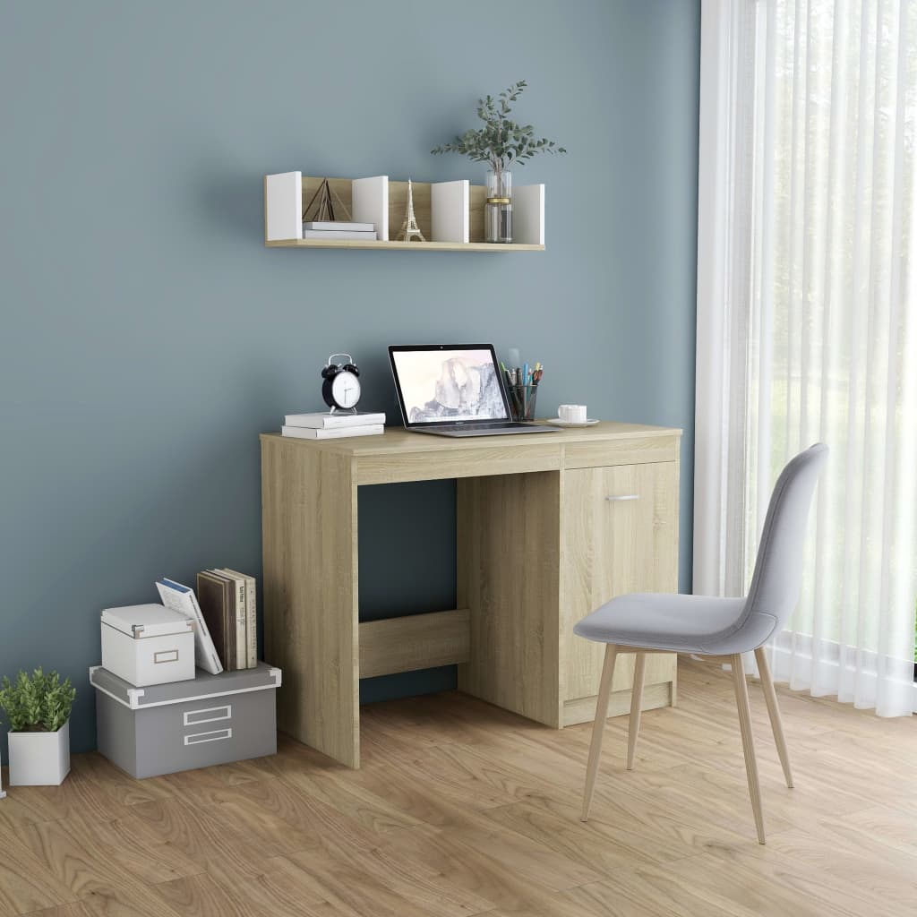 Bureau Chêne sonoma 100x50x76 cm Bois d’ingénierie Bureaux vidaXL