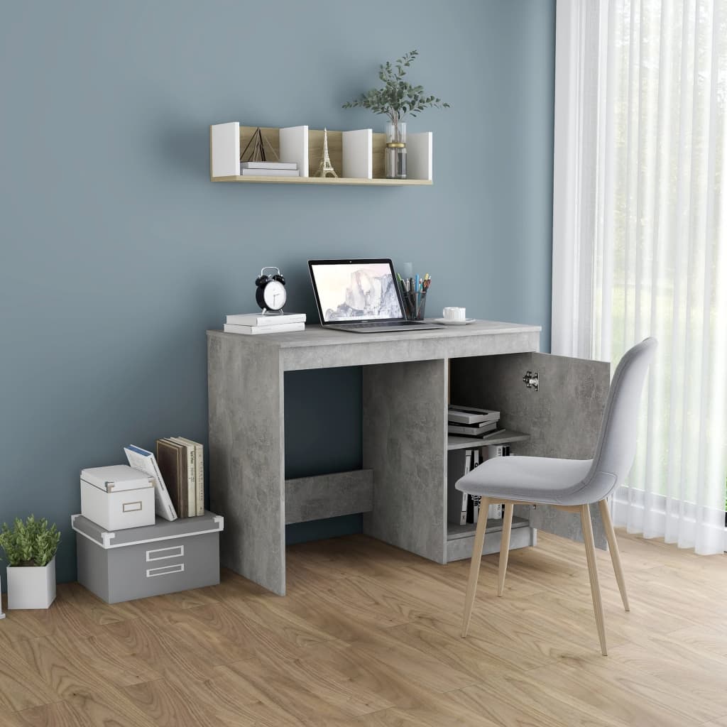 Bureau Gris béton 100x50x76 cm Bois d'ingénierie Bureaux vidaXL