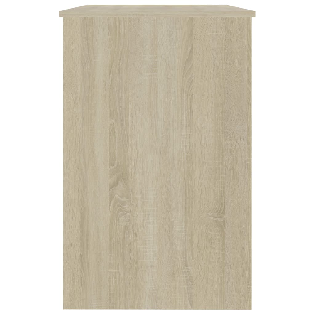 Bureau Blanc et chêne sonoma 100x50x76 cm Aggloméré