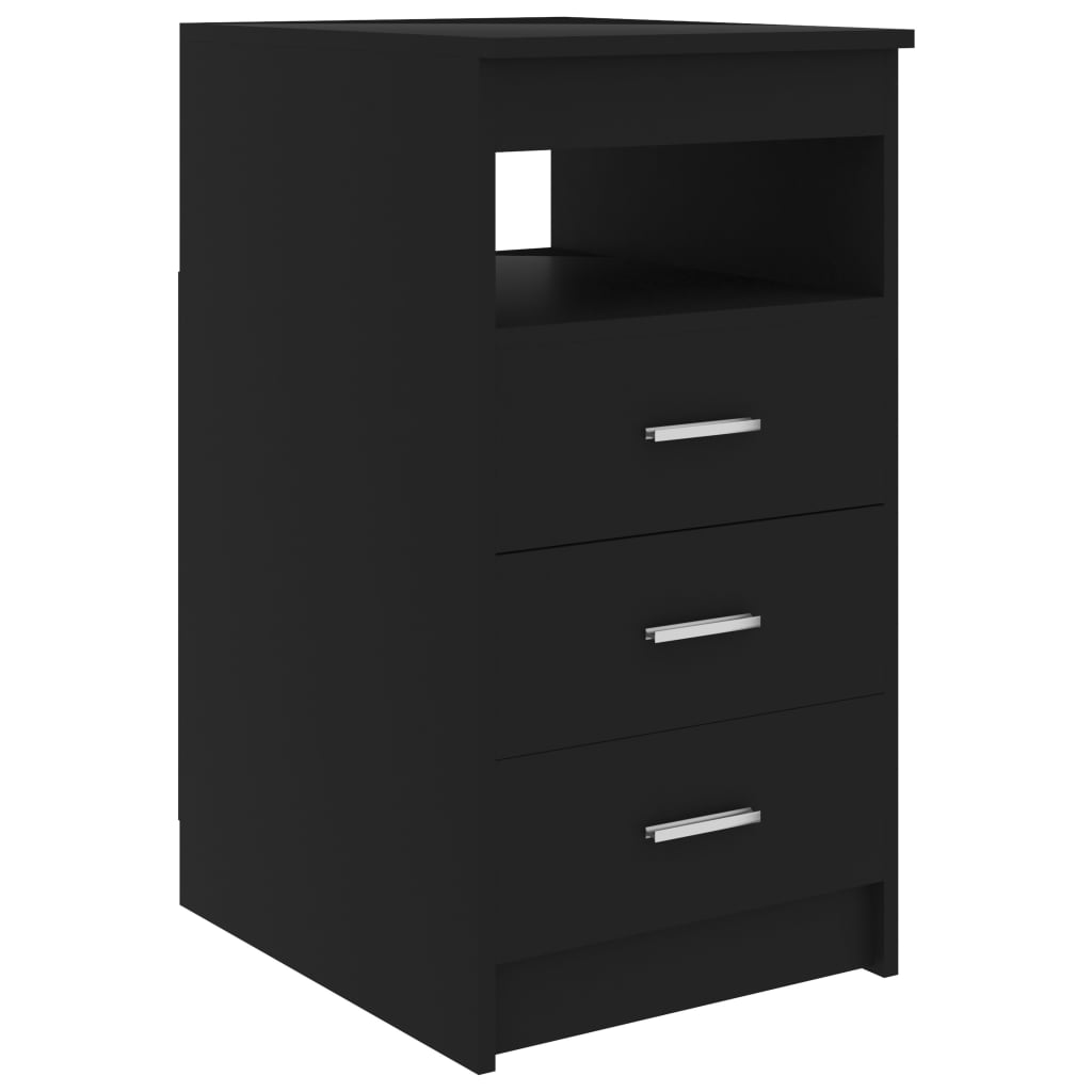 Armoire à tiroirs Noir 40x50x76 cm Bois d'ingénierie