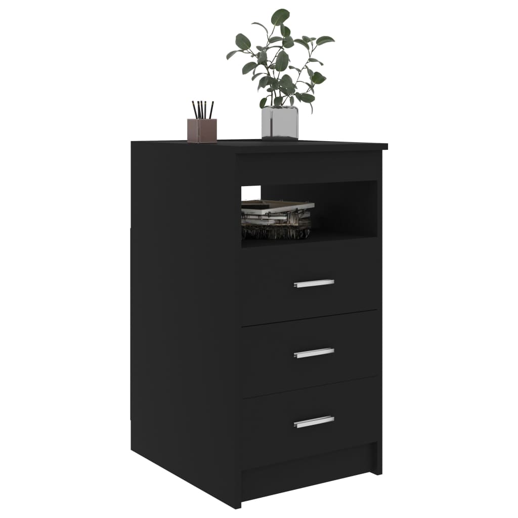 Armoire à tiroirs Noir 40x50x76 cm Bois d'ingénierie