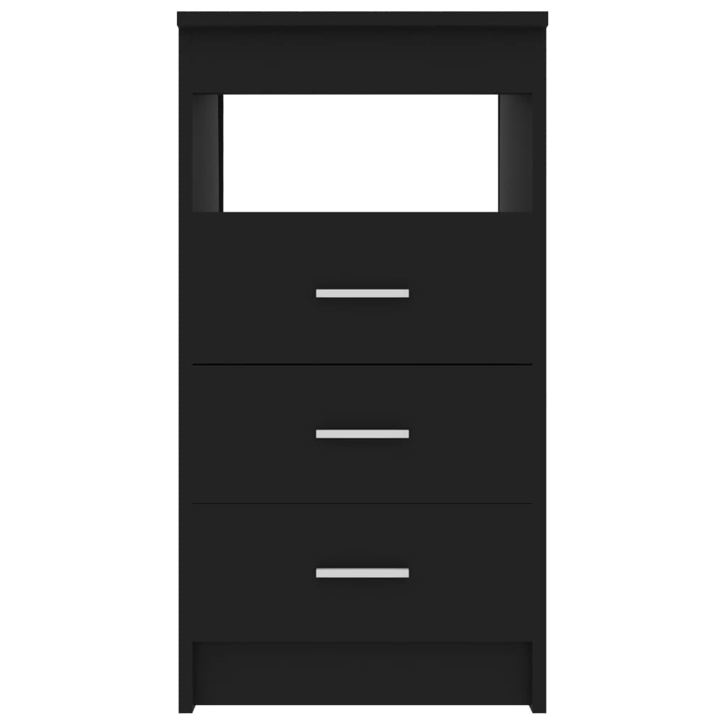 Armoire à tiroirs Noir 40x50x76 cm Bois d'ingénierie