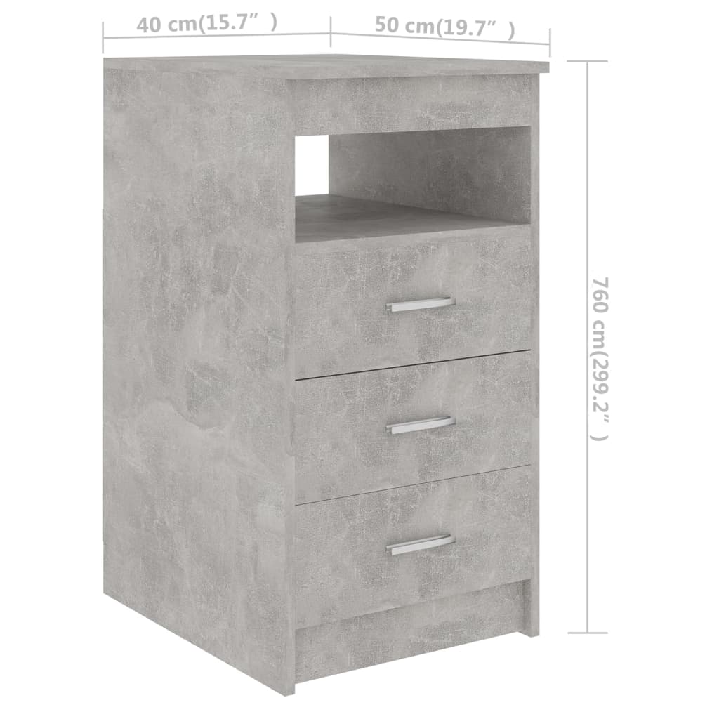 Armoire à tiroirs Gris béton 40x50x76 cm Bois d'ingénierie Casiers & armoires de rangement vidaXL