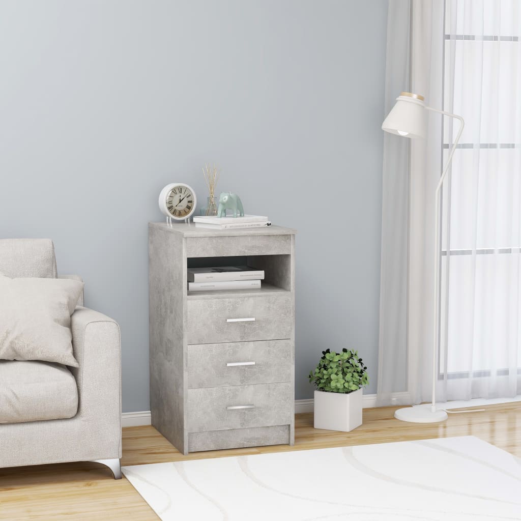 Armoire à tiroirs Gris béton 40x50x76 cm Bois d'ingénierie Casiers & armoires de rangement vidaXL