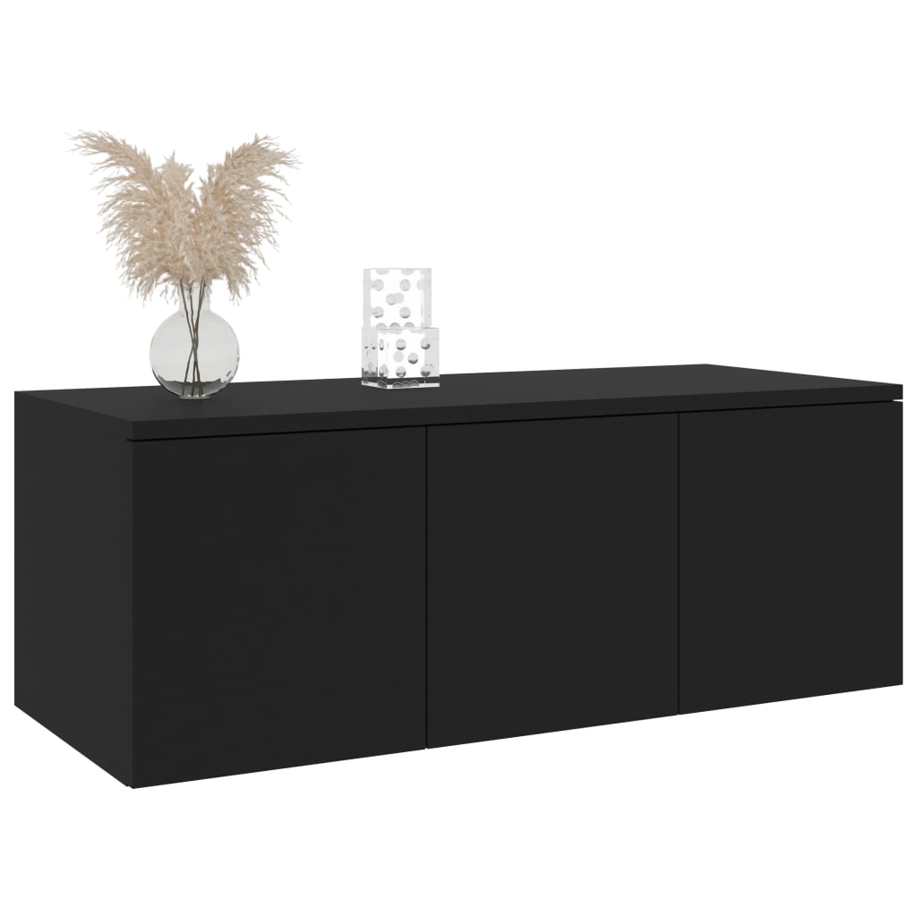 Meuble TV Noir 80x34x30 cm Bois d'ingénierie - XIOS