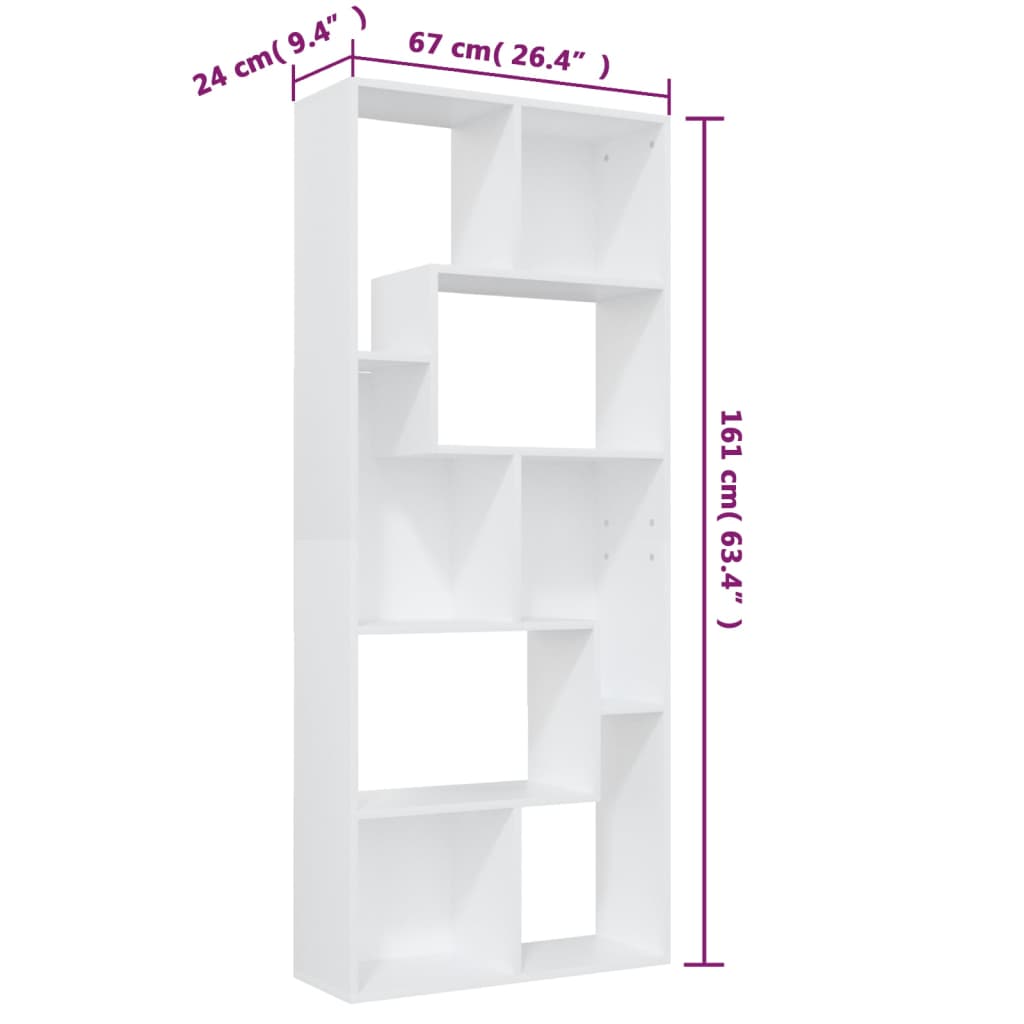 Bibliothèque Blanc 67x24x161 cm Bois d'ingénierie - XIOS