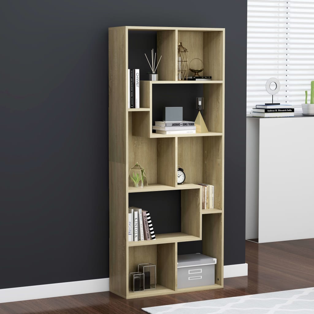 Bibliothèque Chêne sonoma 67x24x161 cm Bois d'ingénierie - XIOS