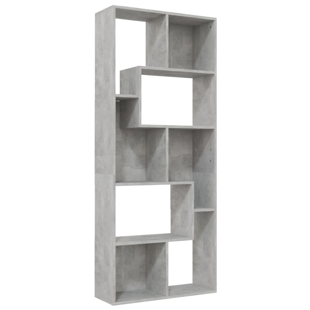 Bibliothèque Gris béton 67x24x161 cm Bois d'ingénierie - XIOS
