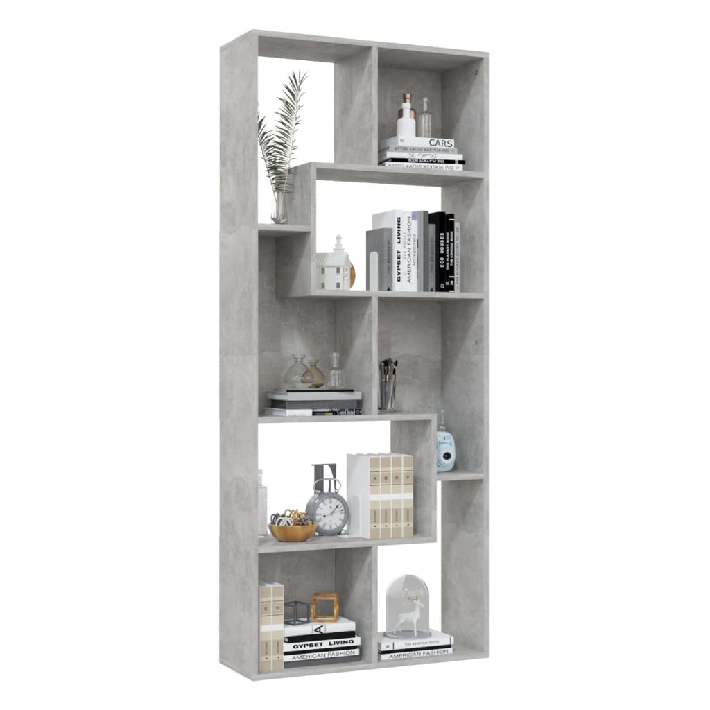 Bibliothèque Gris béton 67x24x161 cm Bois d'ingénierie - XIOS
