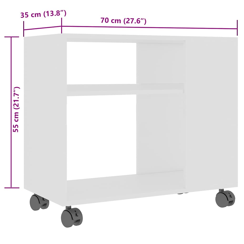 Table d'appoint Blanc 70x35x55 cm Bois d'ingénierie - XIOS