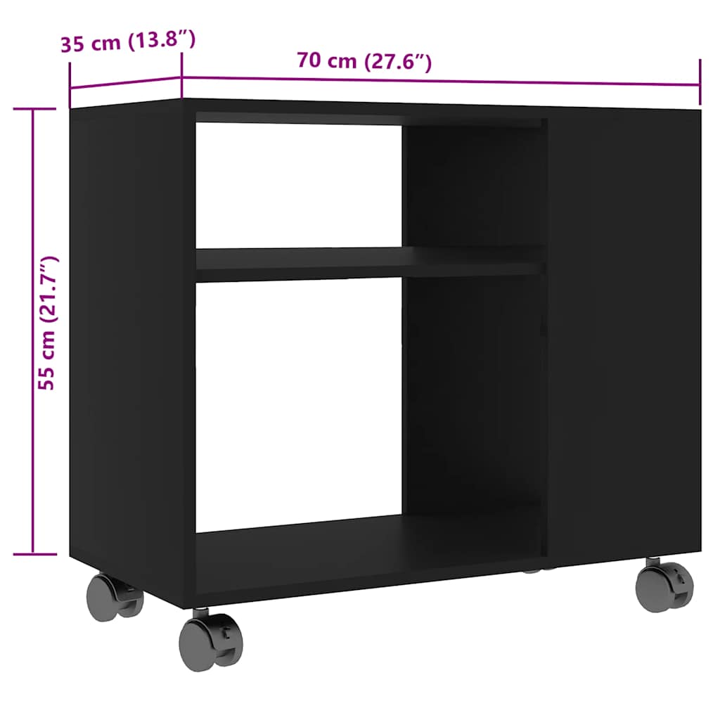 Table d'appoint Noir 70x35x55 cm Bois d'ingénierie - XIOS
