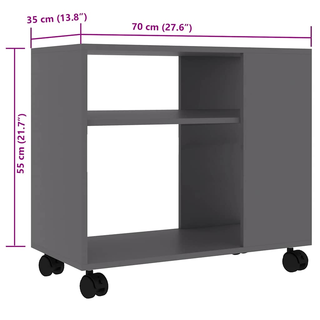 Table d'appoint Gris 70x35x55 cm Bois d'ingénierie - XIOS