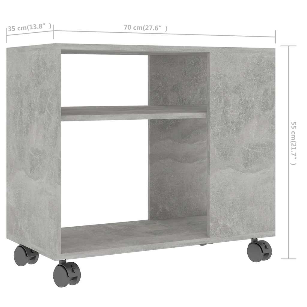 Table d'appoint Gris béton 70x35x55 cm Bois d'ingénierie - XIOS