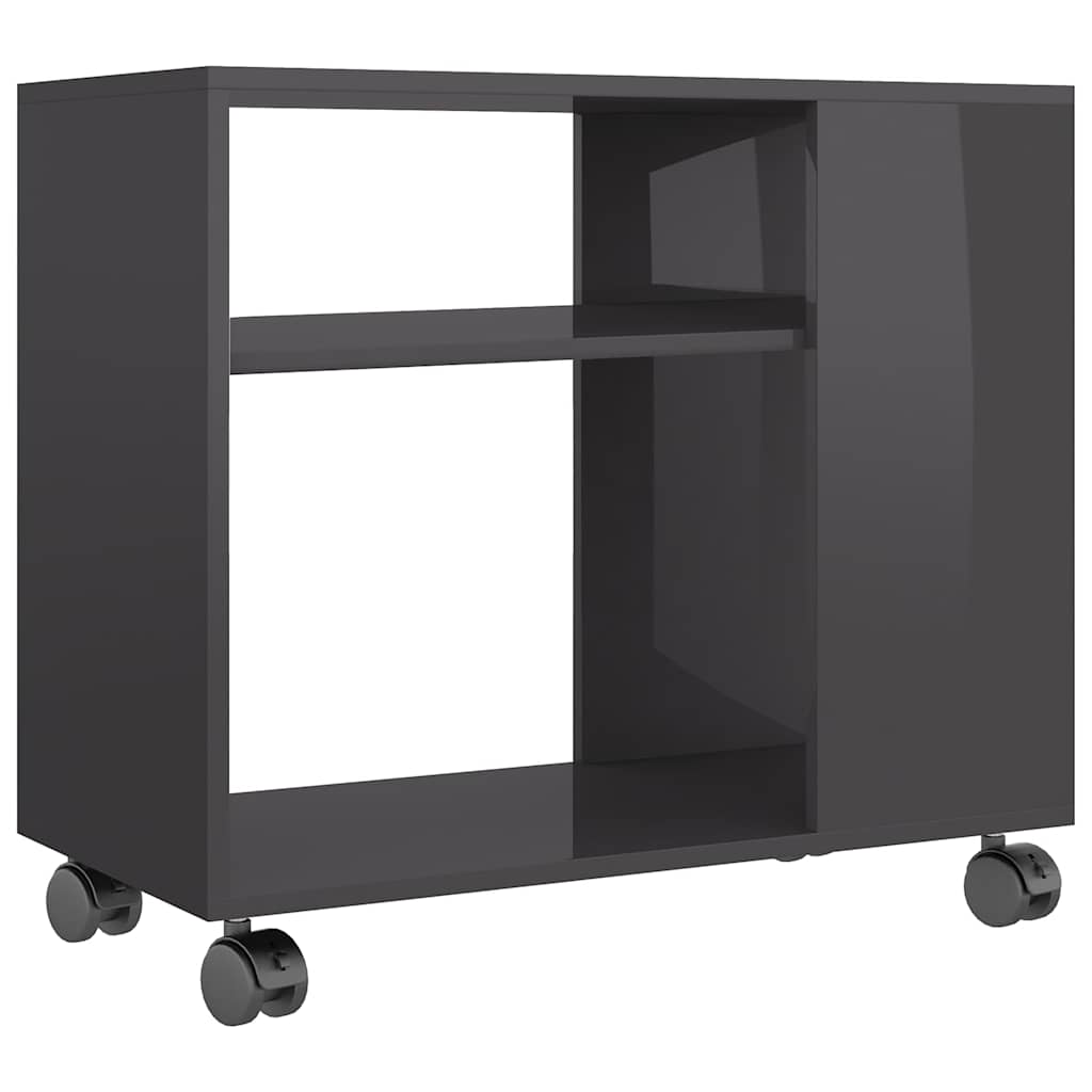 Table d'appoint Gris brillant 70x35x55 cm Bois d'ingénierie - XIOS