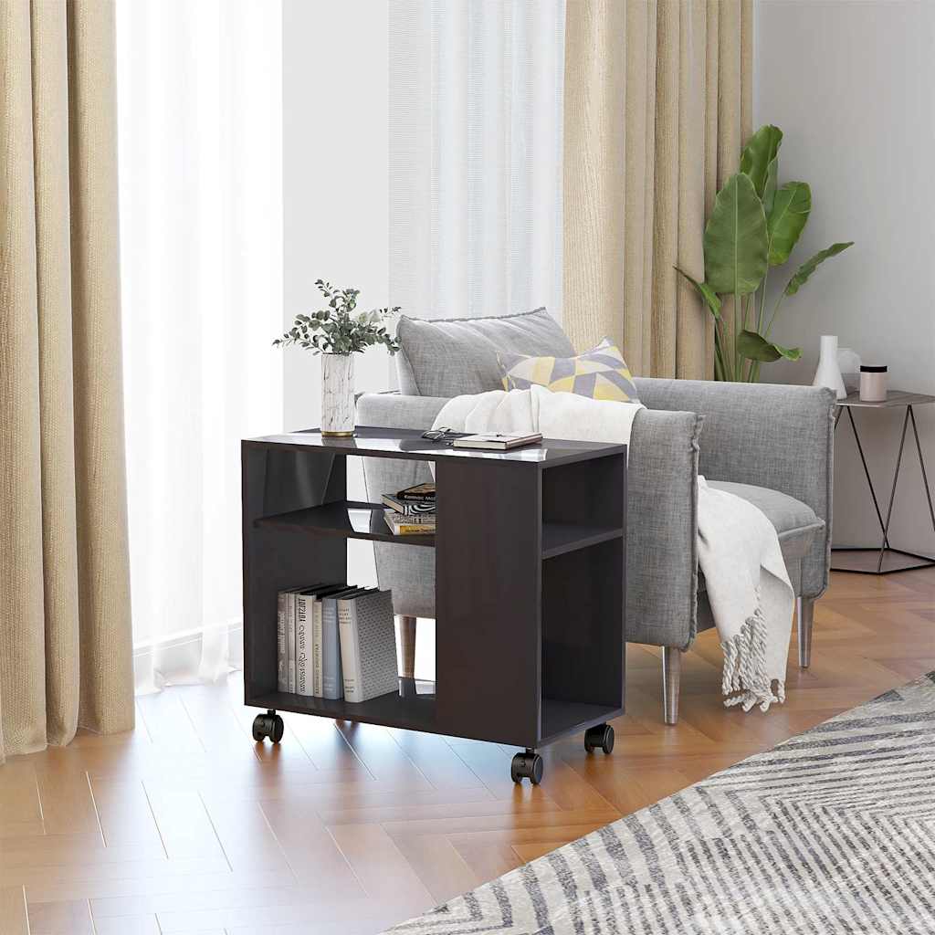 Table d'appoint Gris brillant 70x35x55 cm Bois d'ingénierie - XIOS