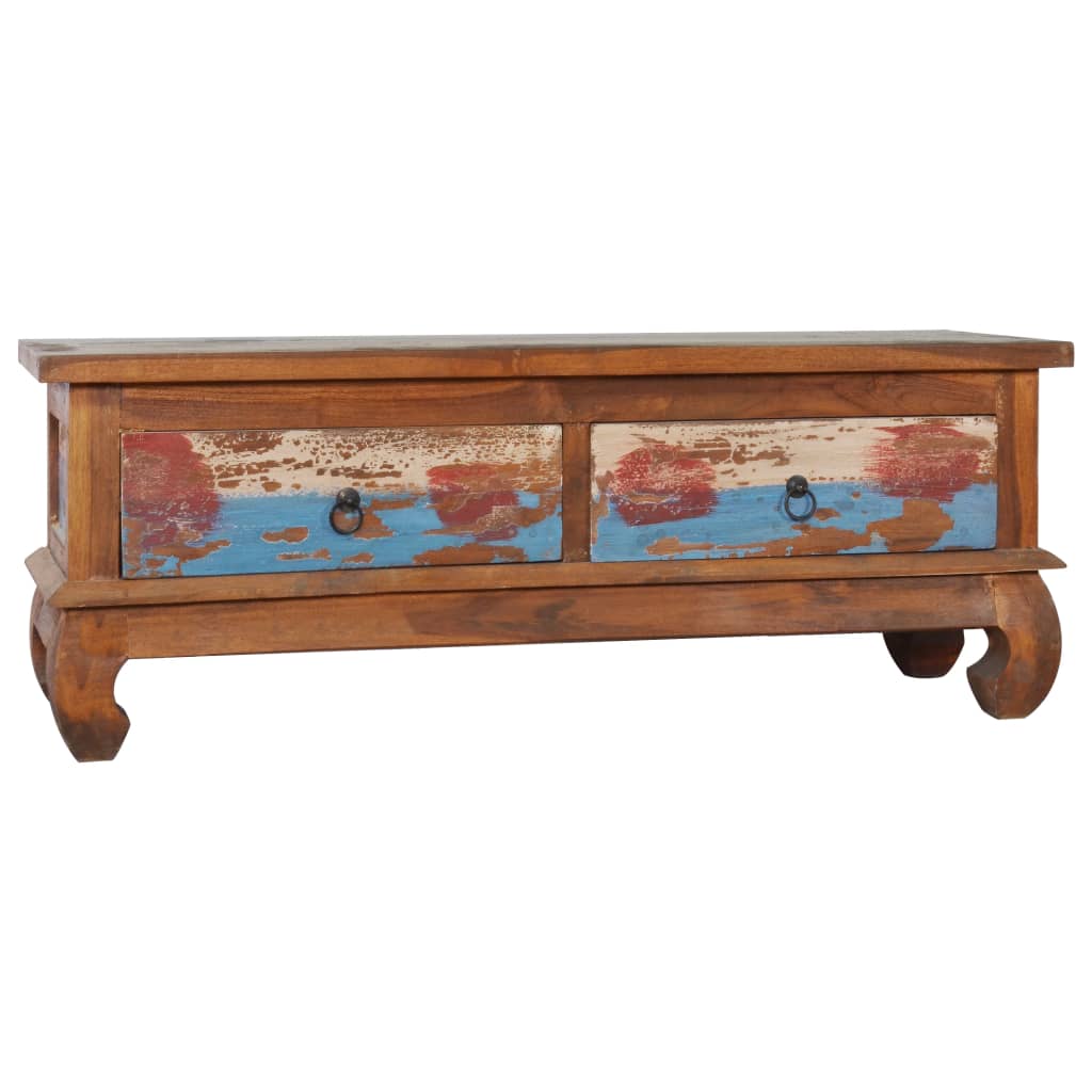 Meuble TV 110x35x40 cm Bois de teck recyclé - XIOS