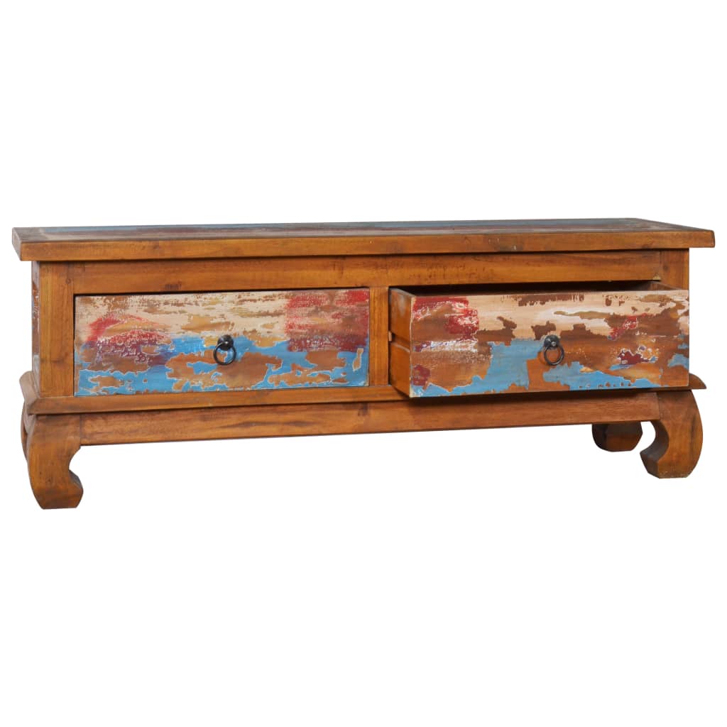 Meuble TV 110x35x40 cm Bois de teck recyclé - XIOS
