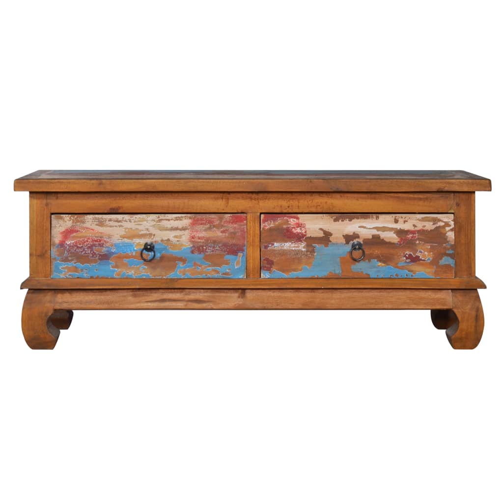 Meuble TV 110x35x40 cm Bois de teck recyclé - XIOS