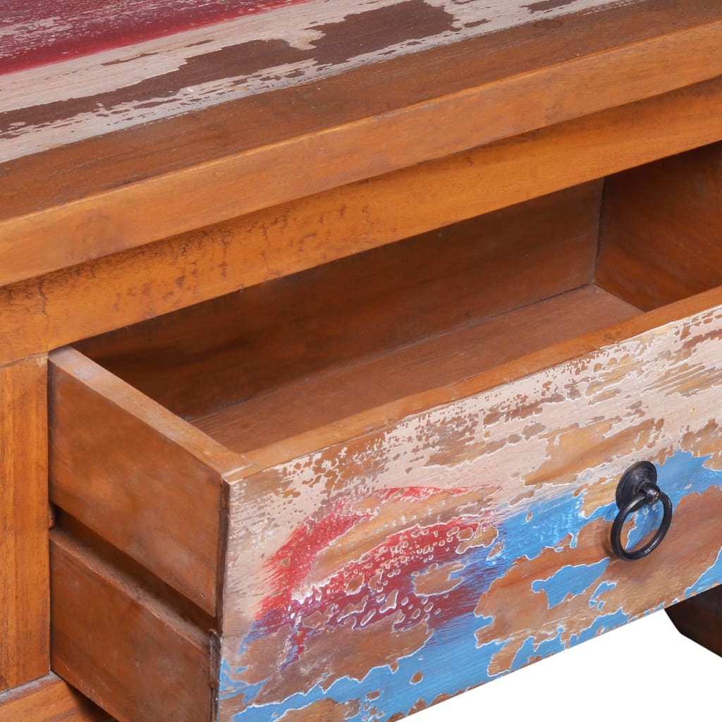 Meuble TV 110x35x40 cm Bois de teck recyclé - XIOS