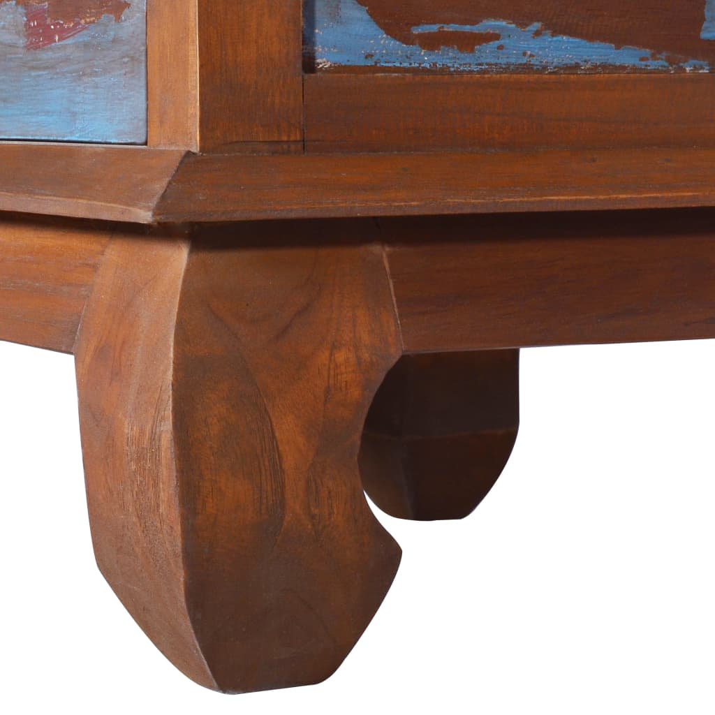 Meuble TV 110x35x40 cm Bois de teck recyclé - XIOS