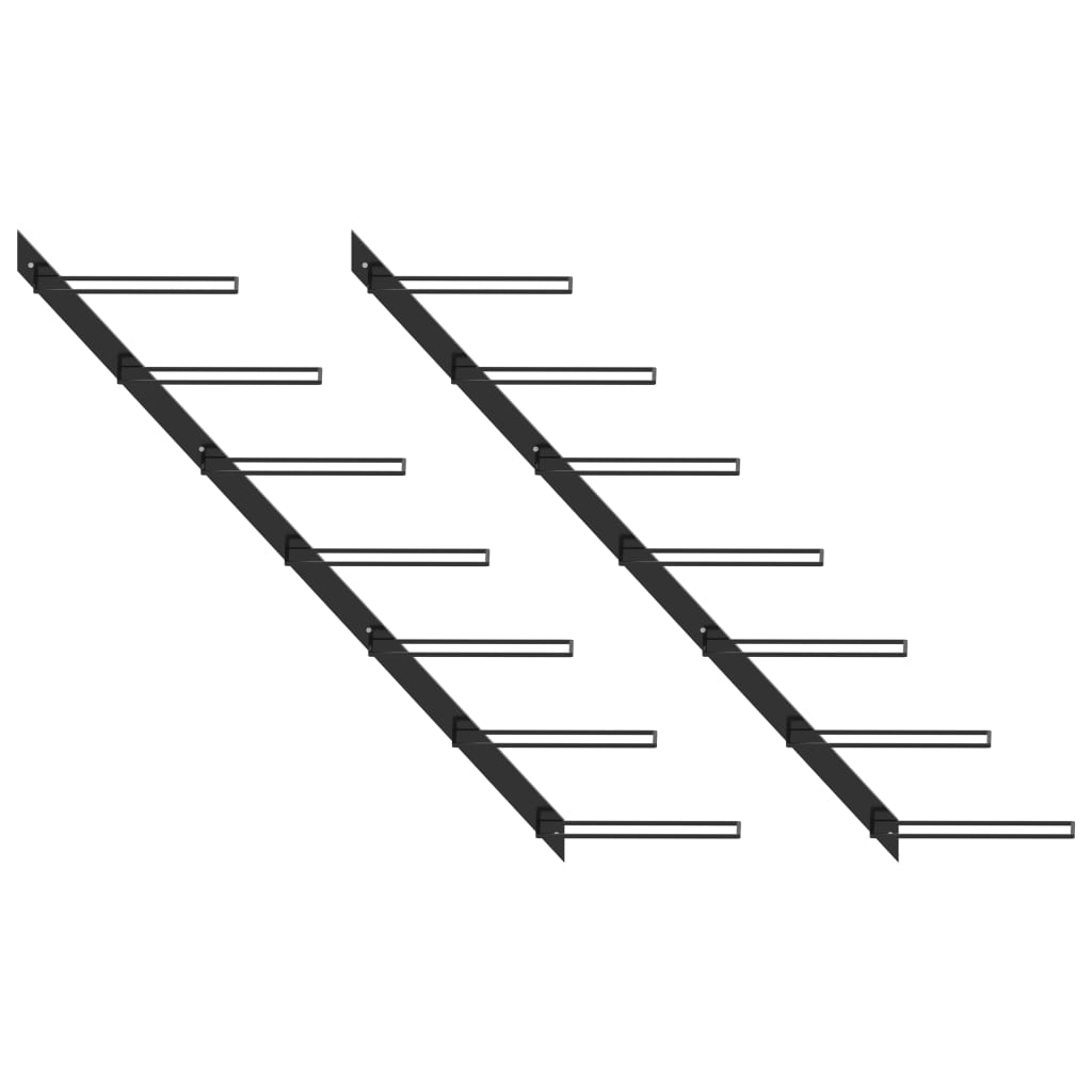 Casiers à bouteilles muraux pour 14 bouteilles 2 pcs Noir Métal - XIOS