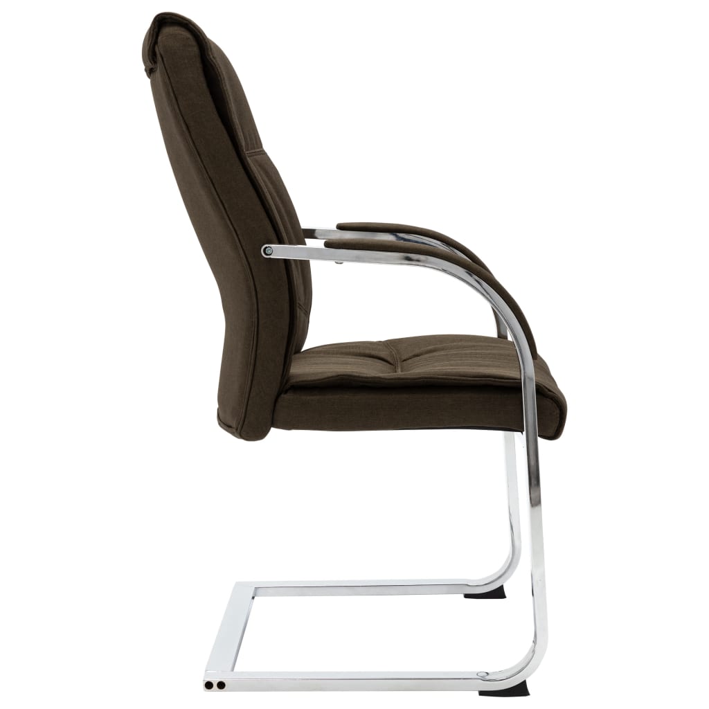 Chaise de bureau cantilever Marron Tissu