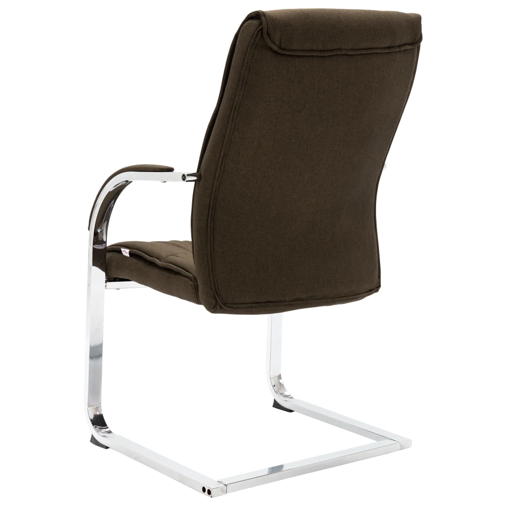 Chaise de bureau cantilever Marron Tissu