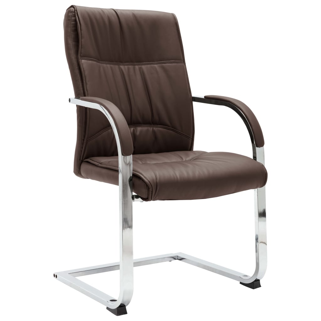 Chaise de bureau cantilever Marron Similicuir XIOS
