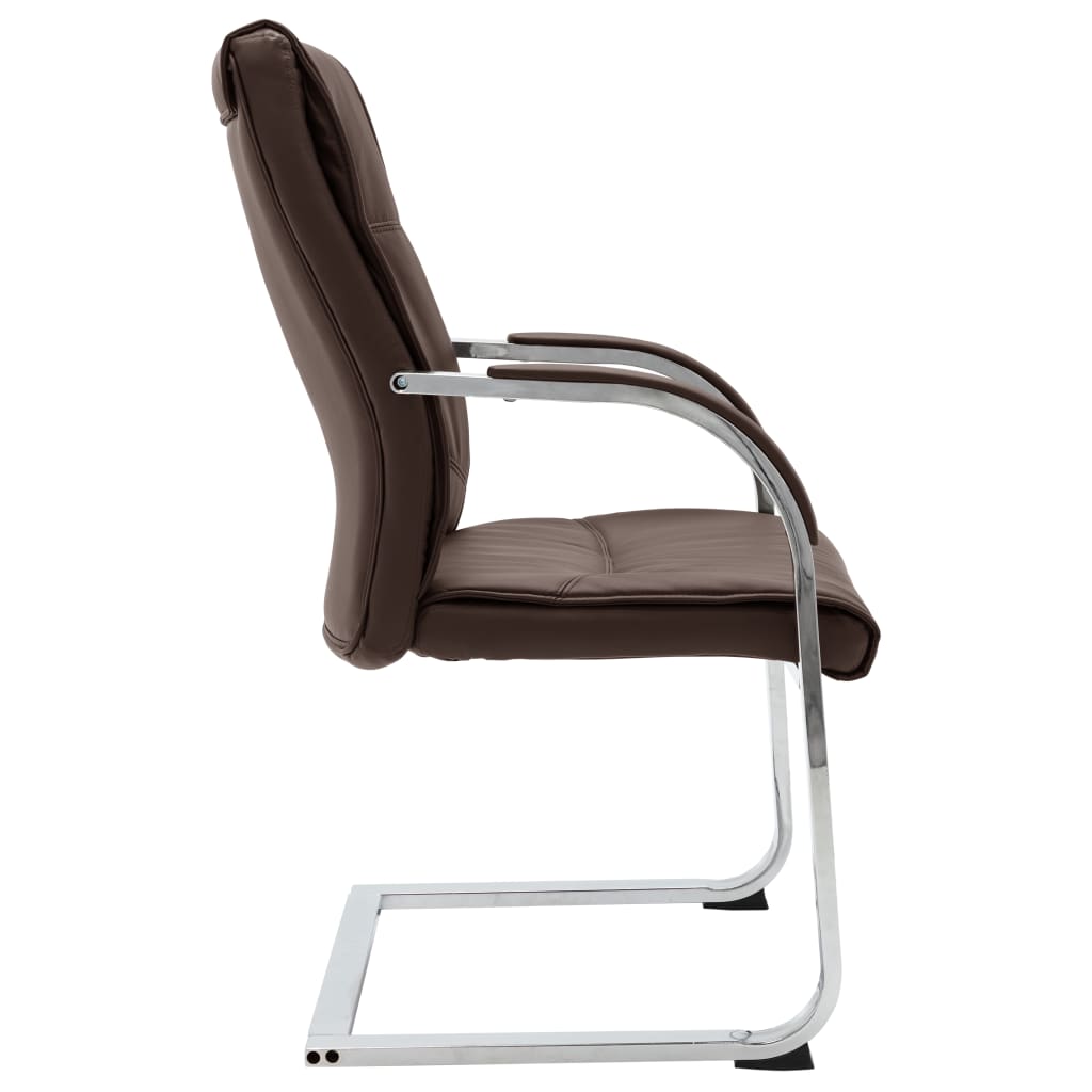 Chaise de bureau cantilever Marron Similicuir XIOS