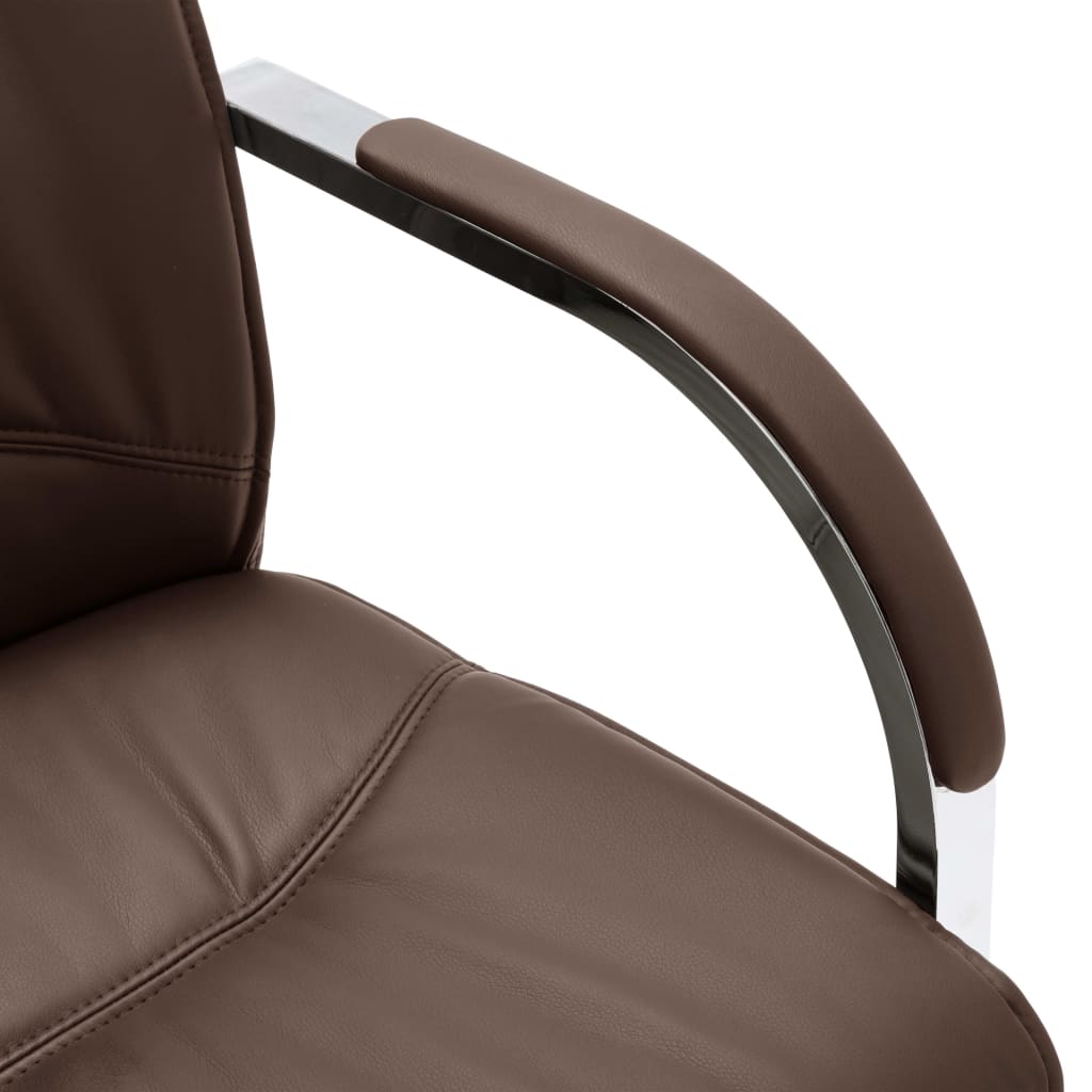 Chaise de bureau cantilever Marron Similicuir XIOS