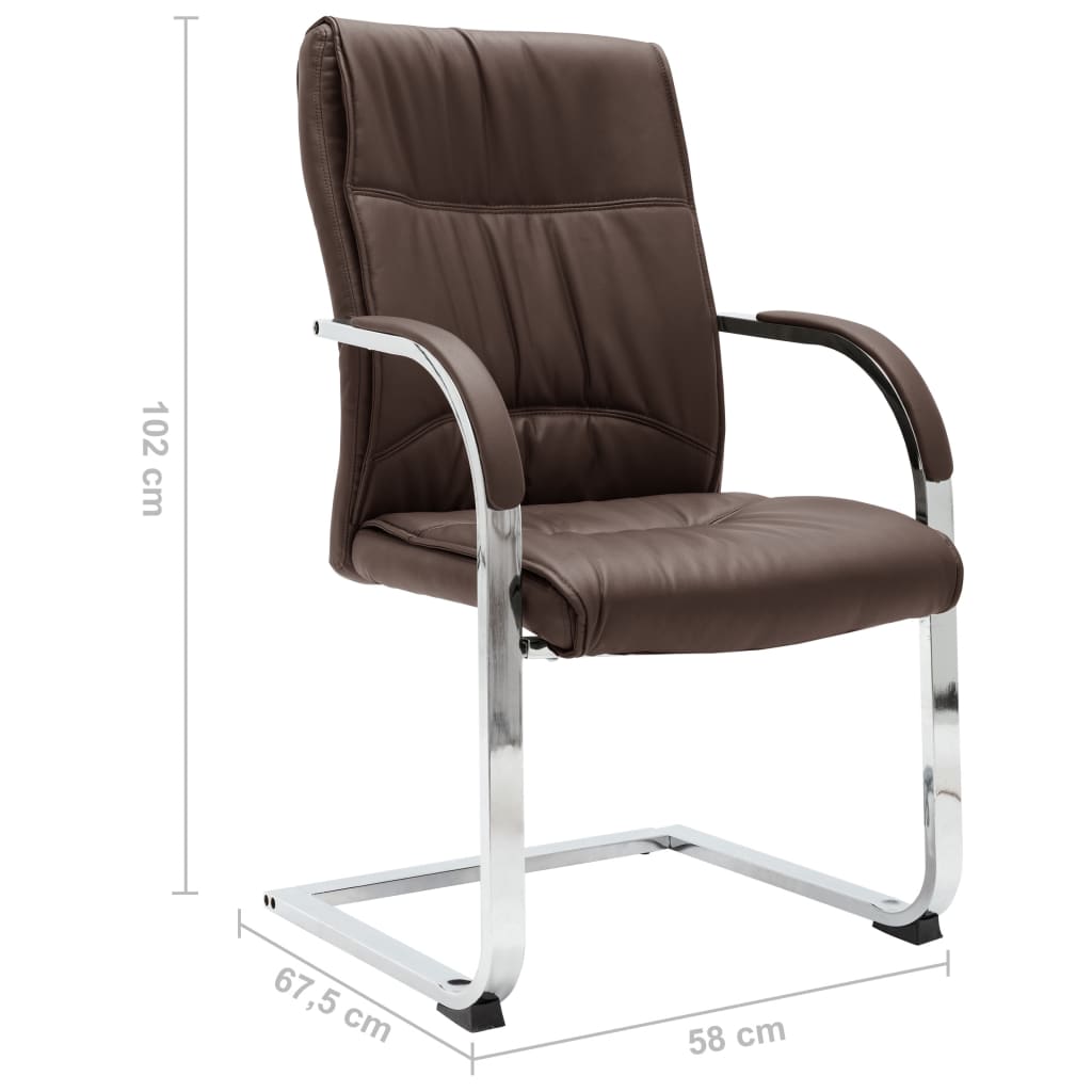 Chaise de bureau cantilever Marron Similicuir XIOS