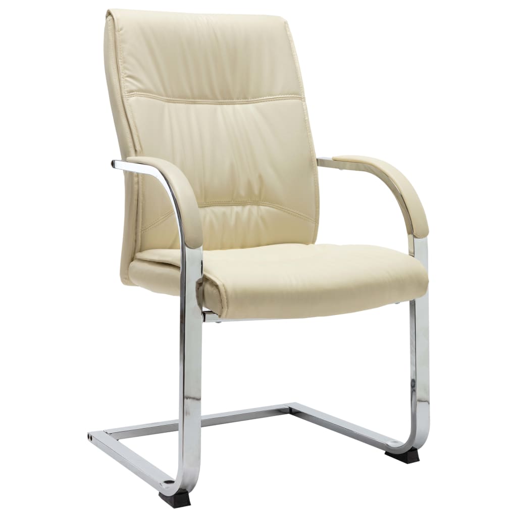 Chaise de bureau cantilever Crème Similicuir XIOS