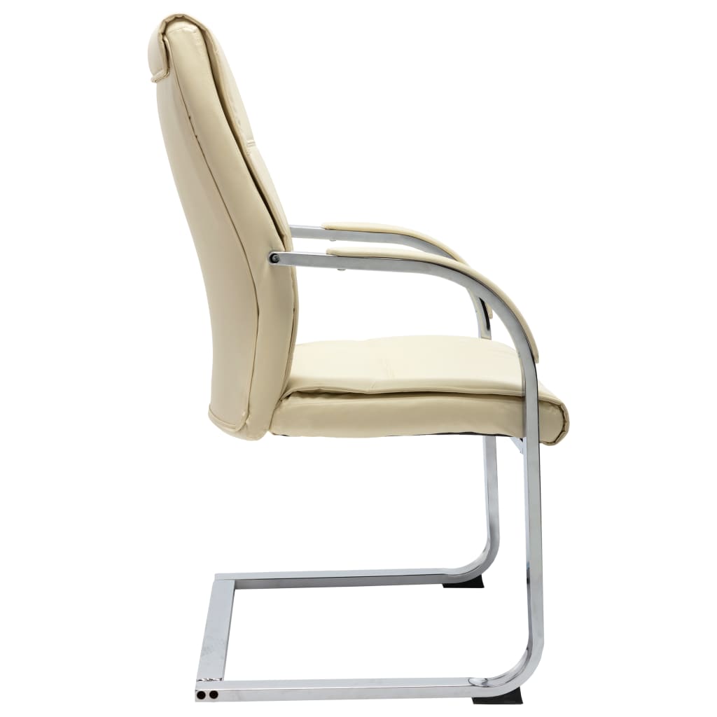 Chaise de bureau cantilever Crème Similicuir XIOS