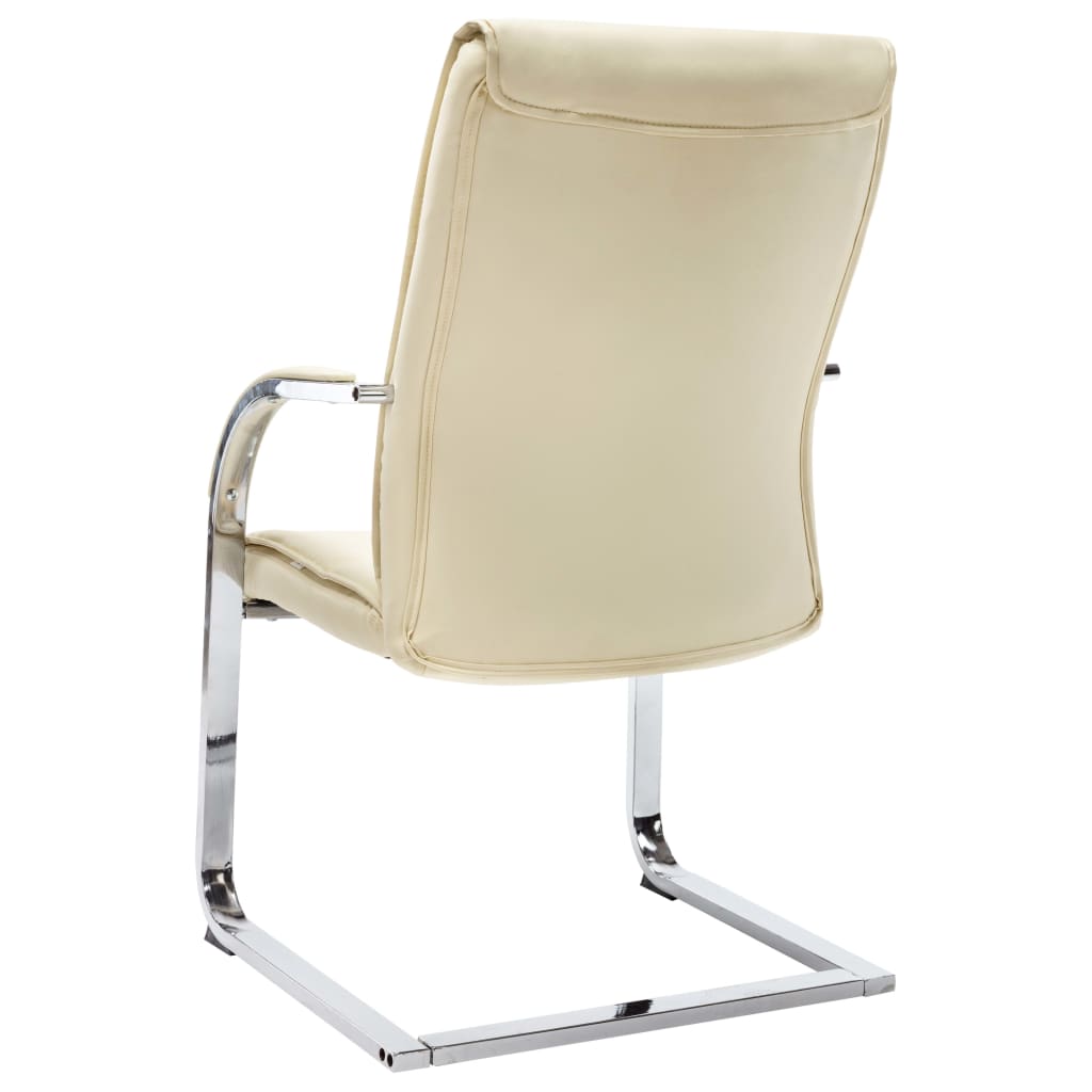 Chaise de bureau cantilever Crème Similicuir XIOS