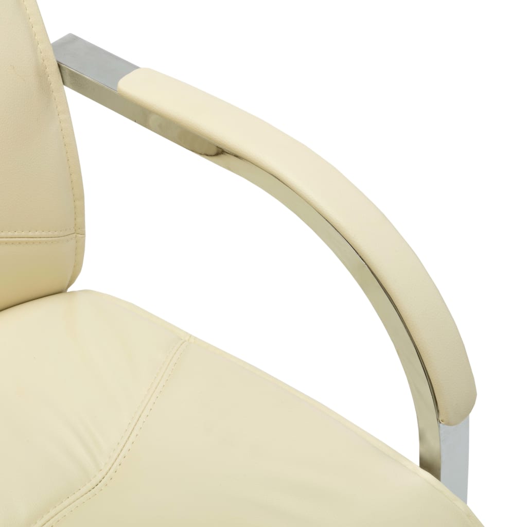Chaise de bureau cantilever Crème Similicuir XIOS