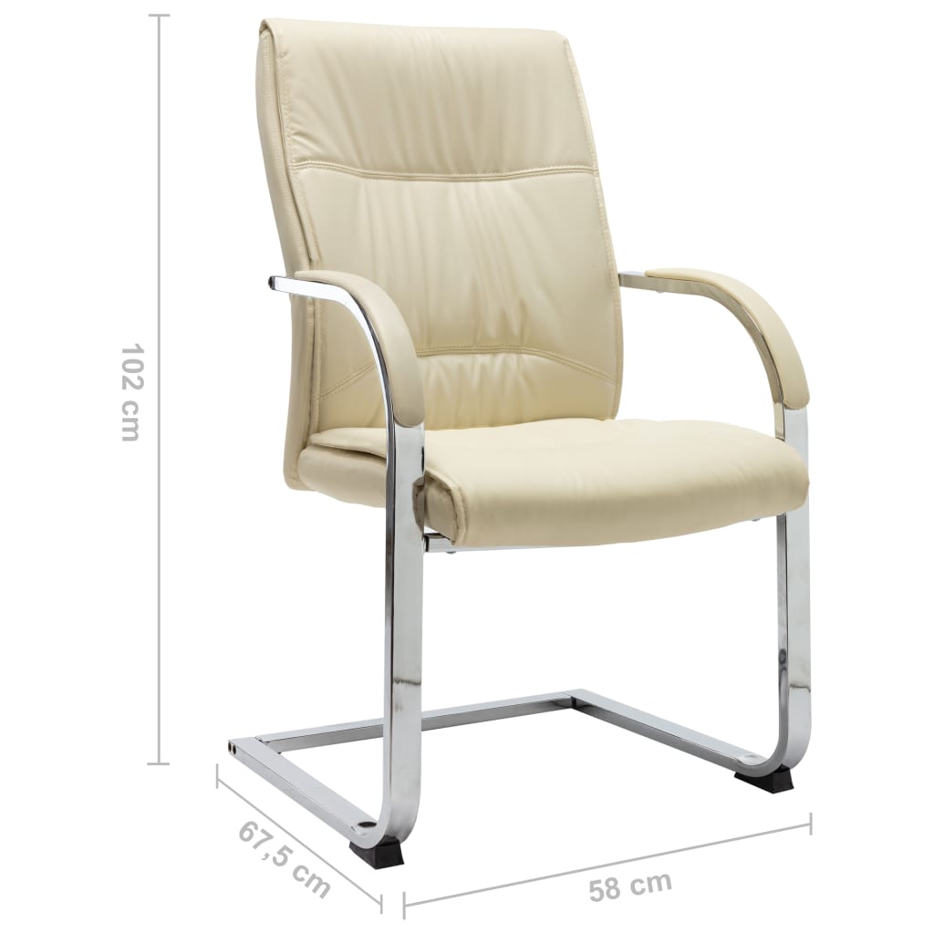 Chaise de bureau cantilever Crème Similicuir XIOS