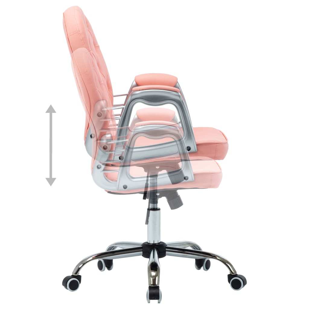 Chaise de bureau pivotante Rose Similicuir