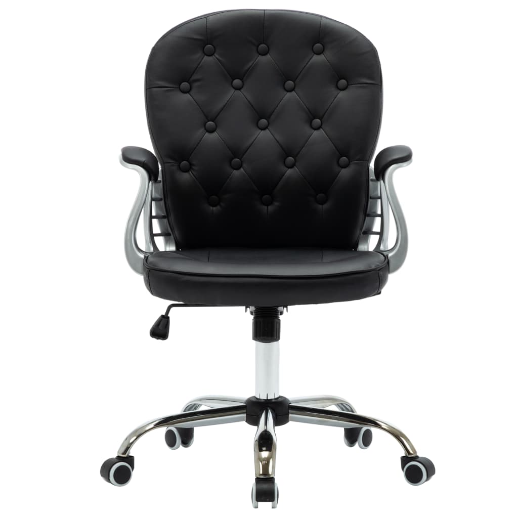 Chaise de bureau pivotante Noir Similicuir